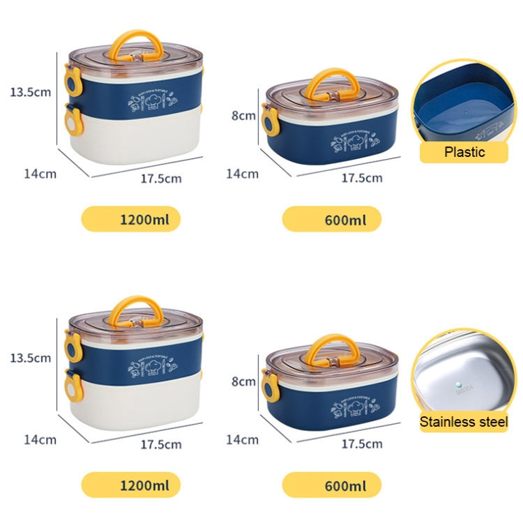 Lunch box isolante in acciaio inox 304 600ml e 1.2L