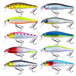 Set 10 esche galleggianti pesca 9g plastica colorate