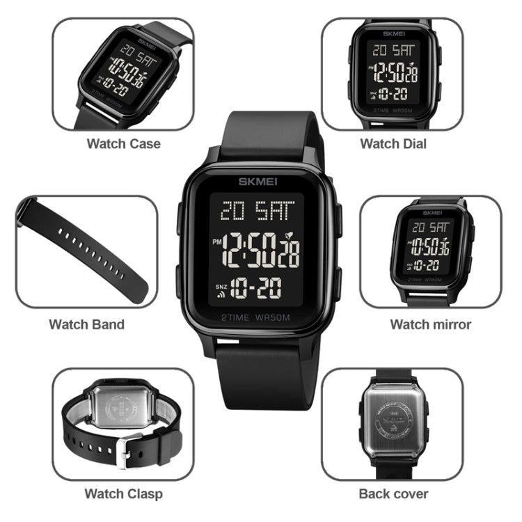 SKMEI 1858 Orologio LED digitale impermeabile 50m