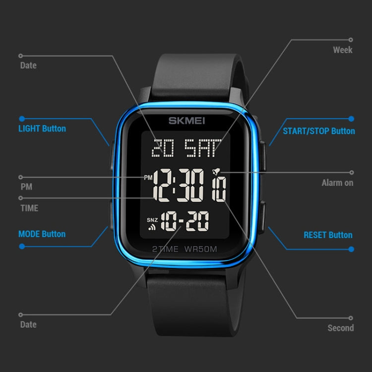 SKMEI 1858 Orologio LED digitale impermeabile 50m