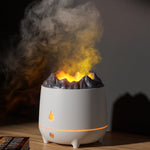 Macchina per aromaterapia con umidificatore a fiamma simulata