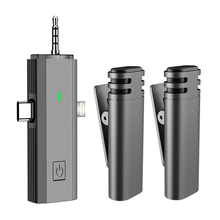 Microfono Lavalier Wireless 3 in 1 per smartphone e fotocamere