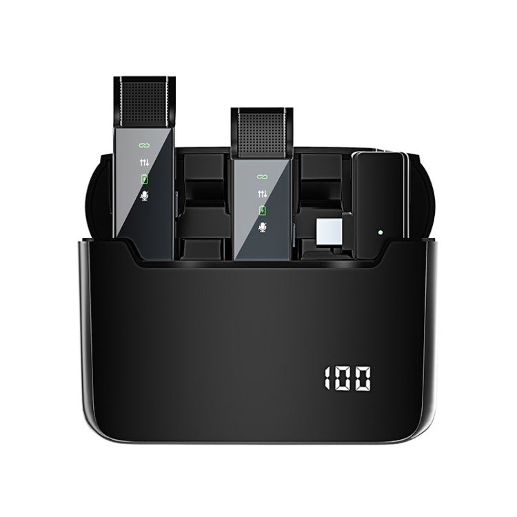 Microfono lavalier wireless con display digitale e ricarica