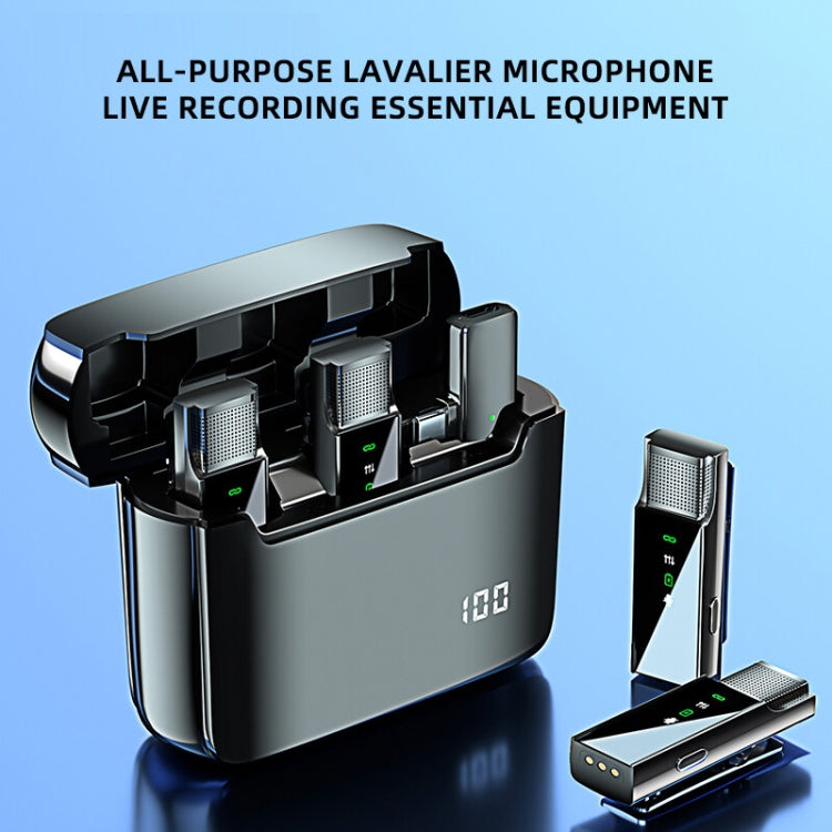 Microfono lavalier wireless con display digitale e ricarica