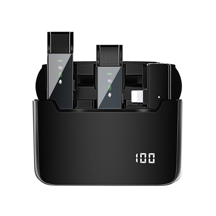 Microfono lavalier wireless con display digitale e ricarica