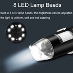 Microscopio portatile USB 50-1000X con luce LED