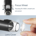 Microscopio portatile USB 50-1000X con luce LED