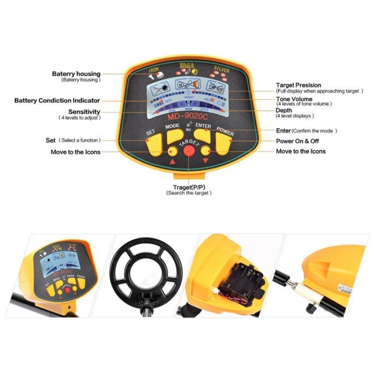 Metal detector MD9020C con display LCD retroilluminato e torcia LED - immagine 7