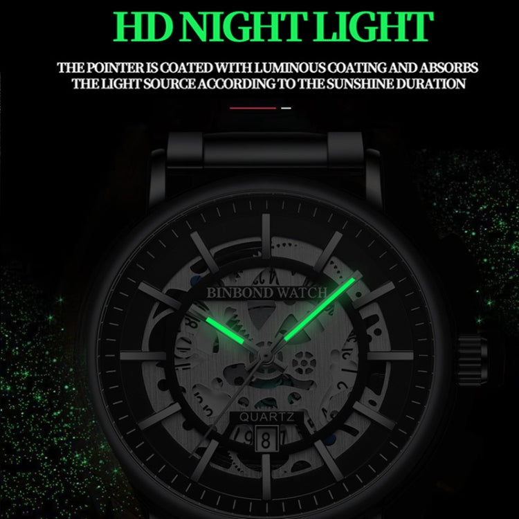 BINBOND B7872 Orologio al quarzo impermeabile luminoso