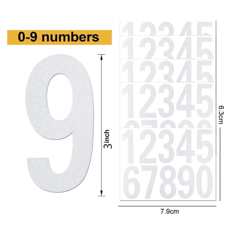 Adesivo impermeabile numero digitale riflettente 5 pezzi