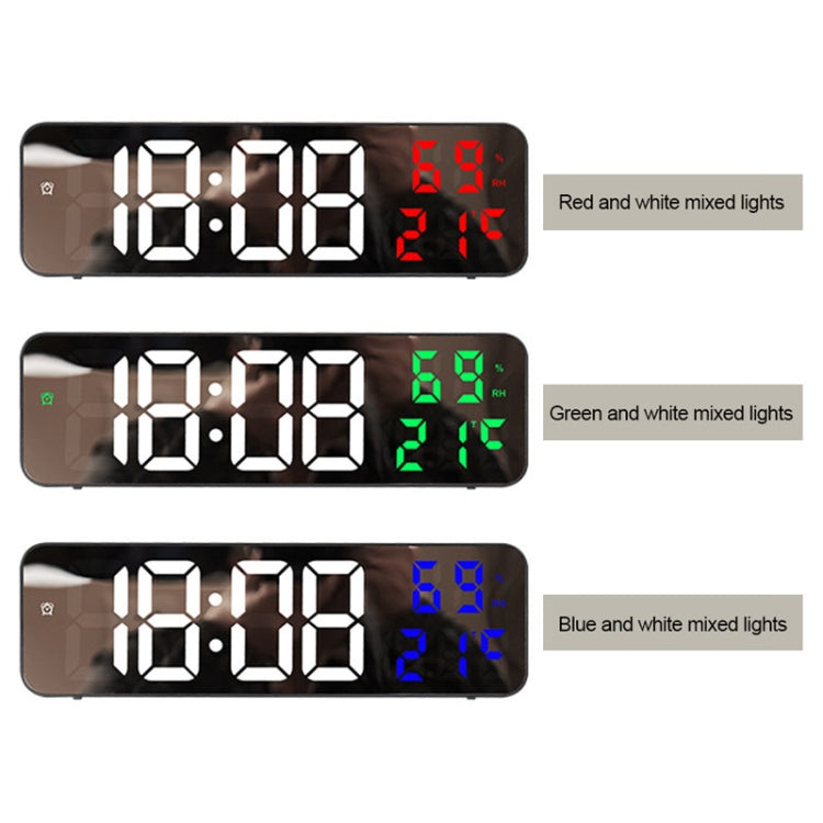 Sveglia digitale LED con schermo a specchio e display temperatura