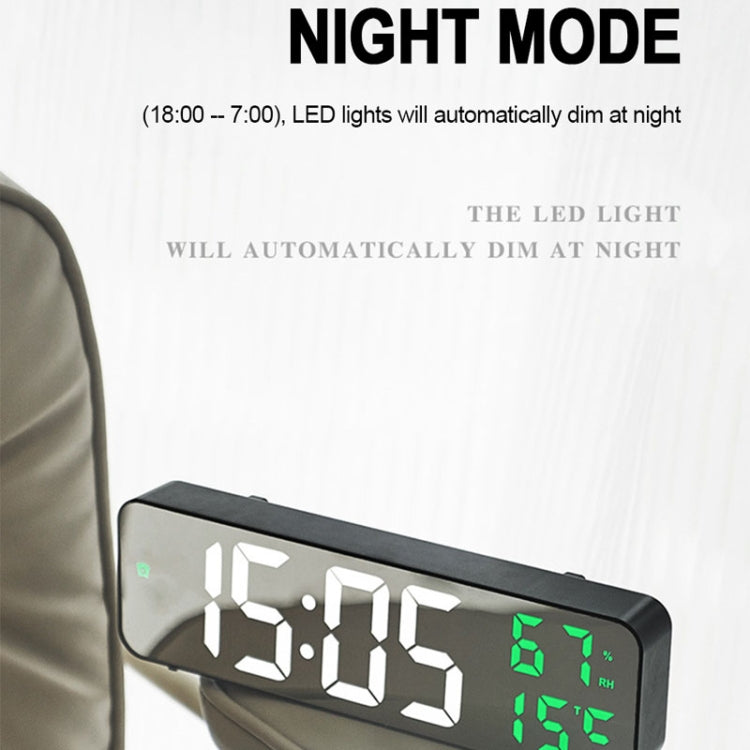 Sveglia digitale LED con schermo a specchio e display temperatura