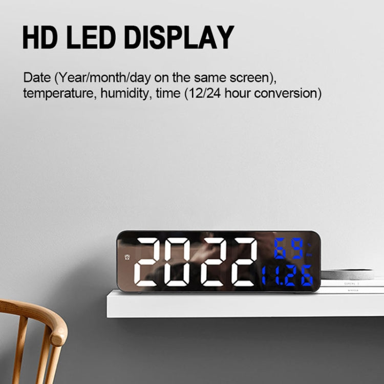 Sveglia digitale LED con schermo a specchio e display temperatura