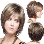 Parrucca capelli corti ricci seta alta temperatura donna