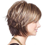 Parrucca capelli corti ricci seta alta temperatura donna