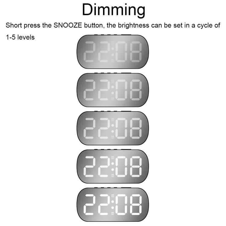 Display digitale LED con orologio e sveglia a specchio