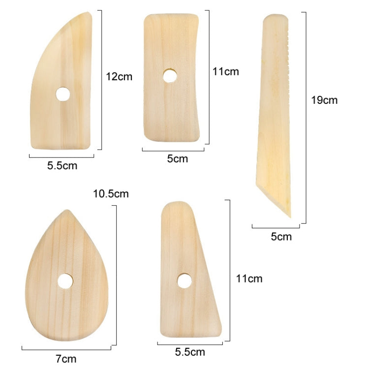 Set 5 raschietti in legno massello fatti a mano