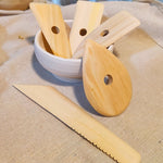 Set 5 raschietti in legno massello fatti a mano