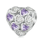 Bracciale argento sterling S925 con zirconi cuore infinito