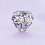 Bracciale argento sterling S925 con zirconi cuore infinito