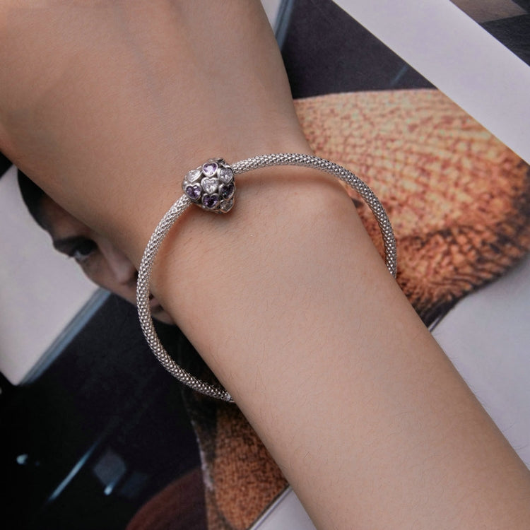 Bracciale argento sterling S925 con zirconi cuore infinito