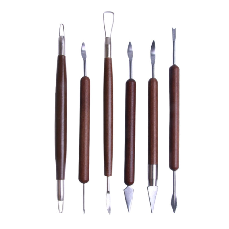Set 6 strumenti rifilatura ceramiche in legno e metallo