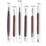Set 6 strumenti rifilatura ceramiche in legno e metallo