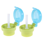 Coperchi per cannuccia bambini 2 pezzi verde e rosa