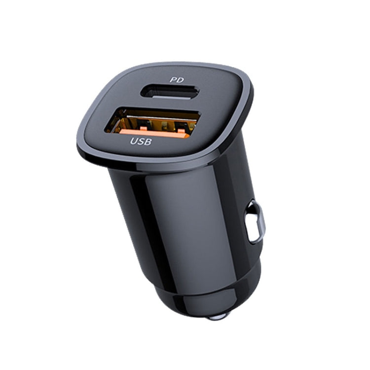 Caricabatteria auto doppia porta USB PD 30W nero