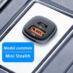 Caricabatteria auto doppia porta USB PD 30W nero