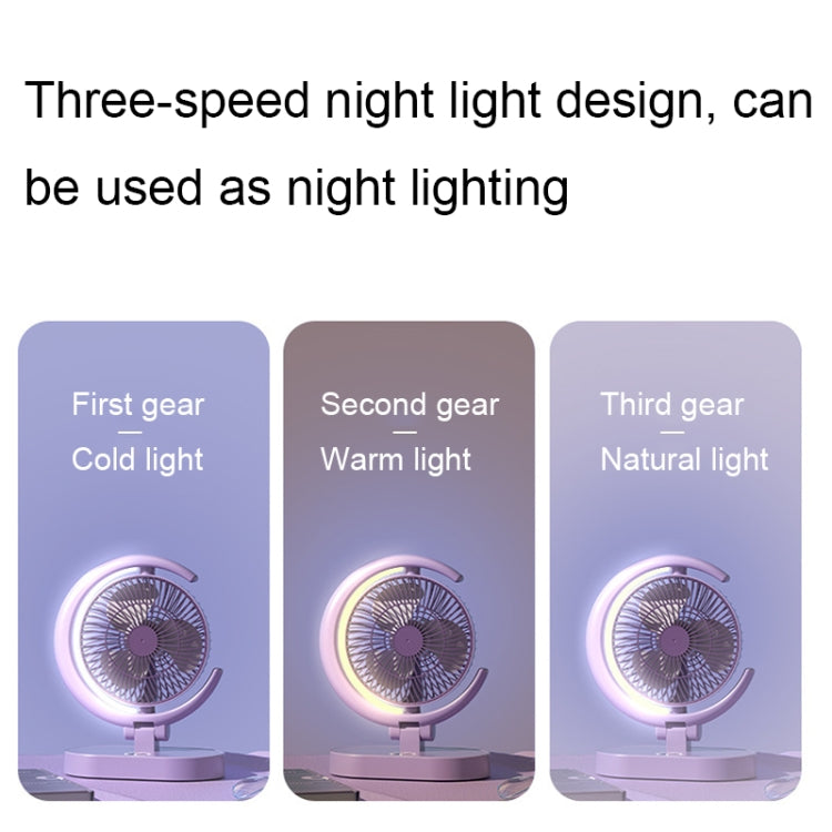 Ventilatore da tavolo USB ricaricabile con luce notturna
