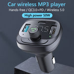 Caricabatterie auto 50W con Bluetooth e trasmettitore FM S-21