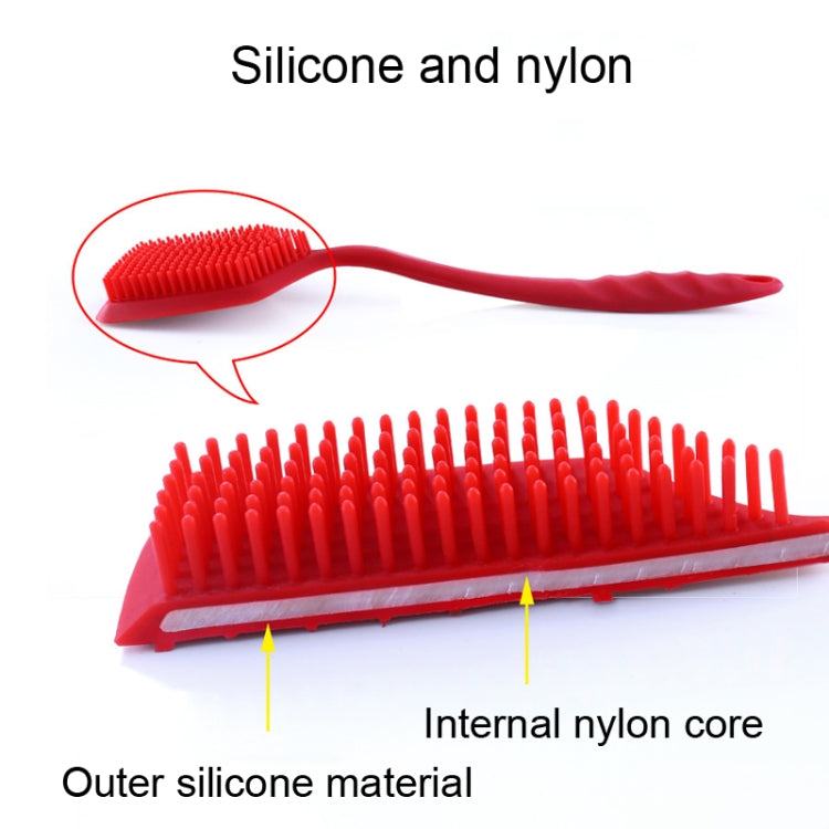 Spazzola pulizia pentole in silicone rossa