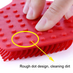 Spazzola pulizia pentole in silicone rossa