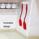 Spazzola pulizia pentole in silicone rossa