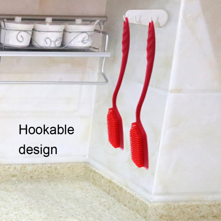 Spazzola pulizia pentole in silicone rossa