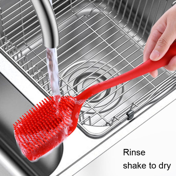 Spazzola pulizia pentole in silicone rossa