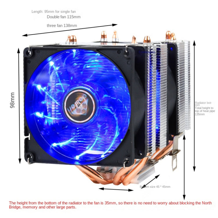 Radiatore CPU doppio tubo rame per PC desktop silenzioso