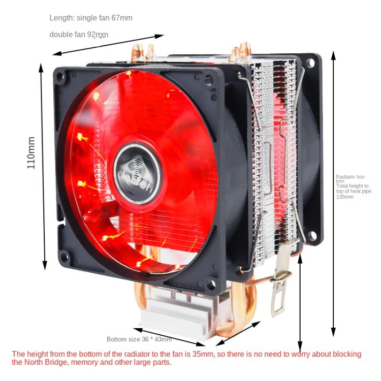 Radiatore CPU doppio tubo rame per PC desktop silenzioso