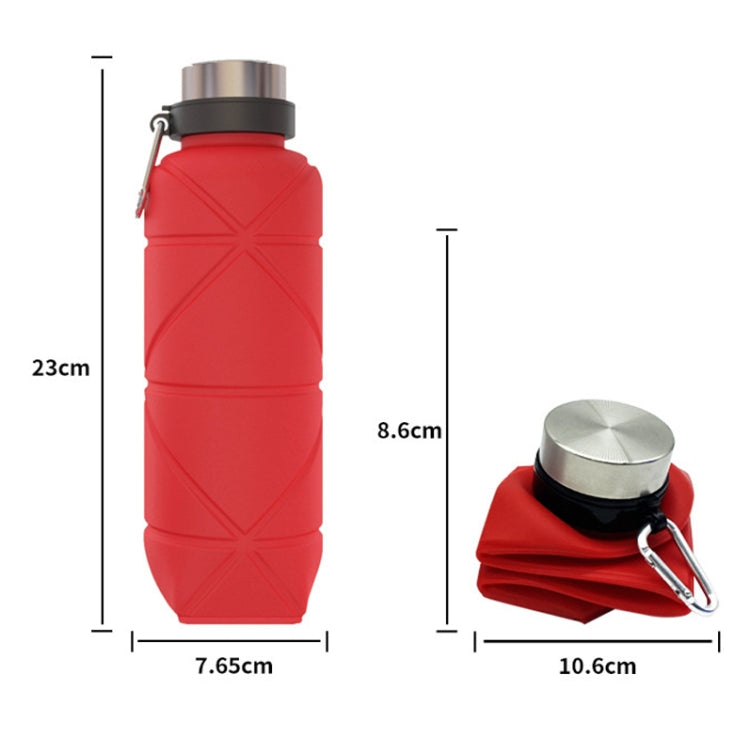 Bicchiere telescopico pieghevole in silicone 700ml con moschetton