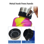 Bicchiere telescopico pieghevole in silicone 700ml con moschetton