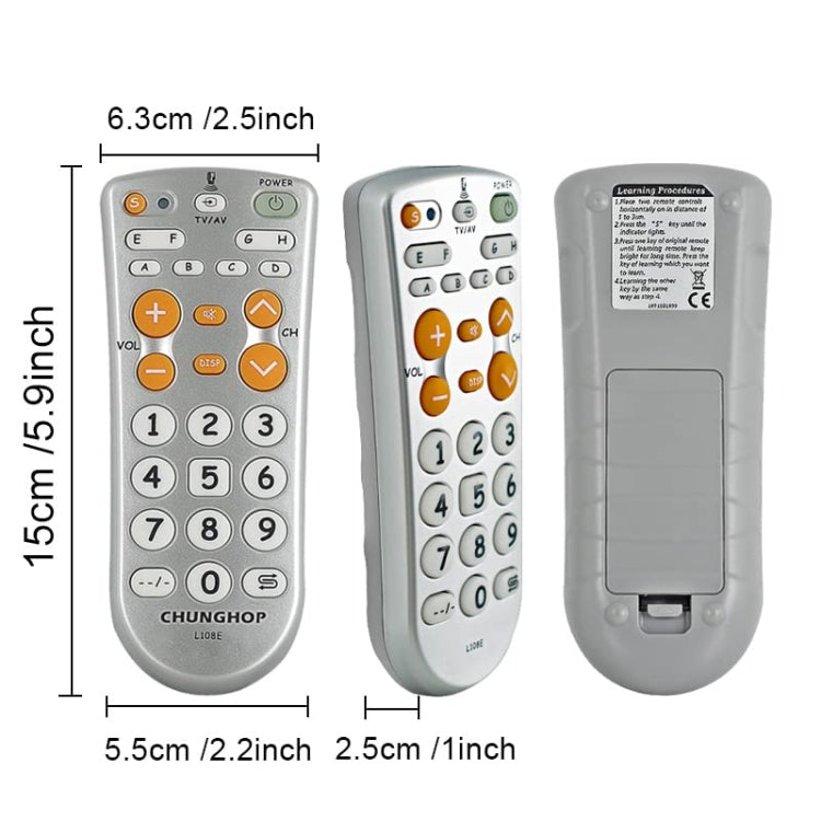 Telecomando universale CHUNGHOP L108E a infrarossi con apprendimento - immagine 2