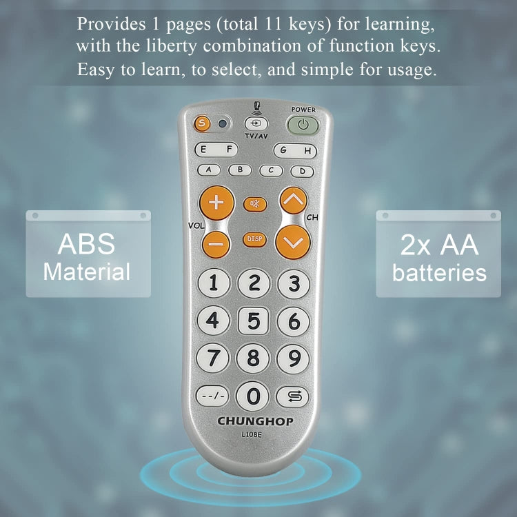 Telecomando universale CHUNGHOP L108E a infrarossi con apprendimento - immagine 6