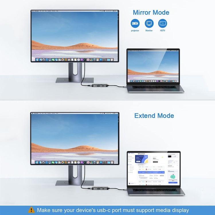 Docking station USB 3.0 Tipo-C PD100W QGeeM UH03-1