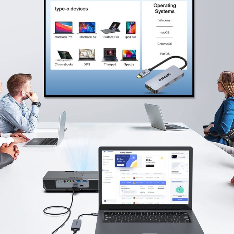 Docking station USB 3.0 Tipo-C PD100W QGeeM UH03-1