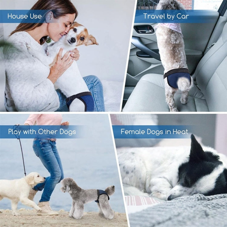 Pantaloni fisiologici traspiranti per cani blu e nero S-XL