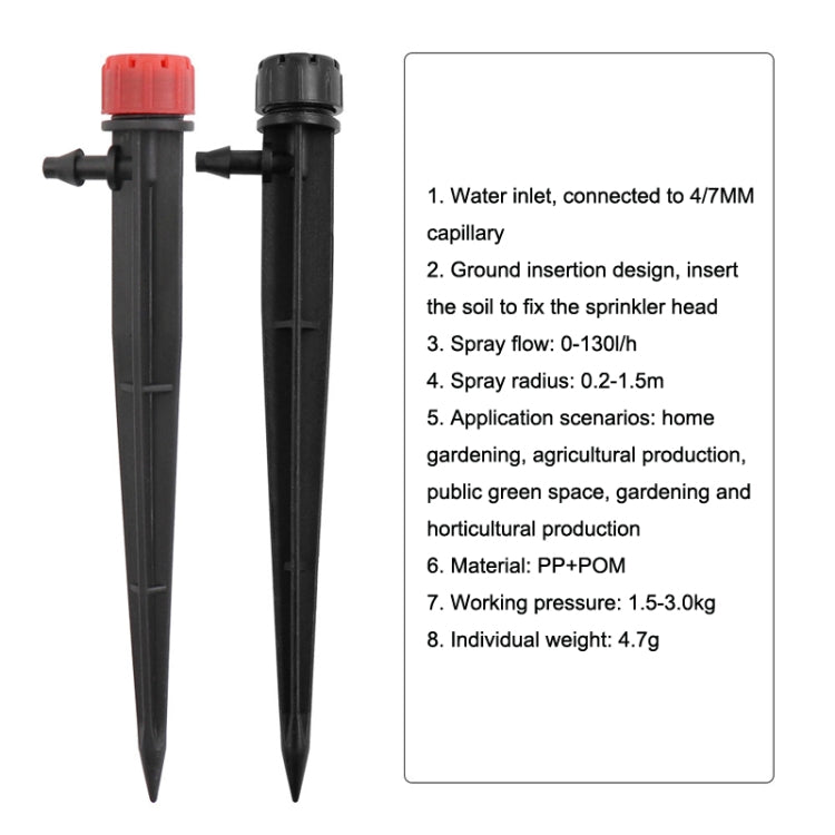 Gocciolatore regolabile 8 fori 13 cm per irrigazione giardino