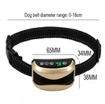 Collare antiabbaio per cani impermeabile ricaricabile USB Gold