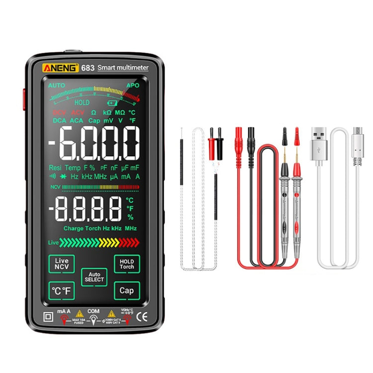 Multimetro digitale ANENG 683 ricaricabile con touch screen - immagine 2