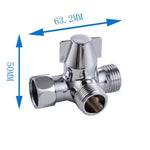 Valvola deviatrice in ottone a 3 vie per doccia 1/2 pollice